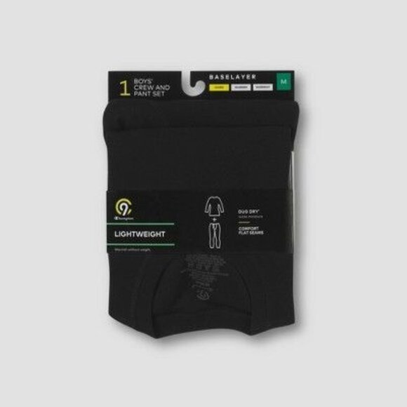 Boys Black Lightweight Crew & Pant Set M - Picture 2 of 3